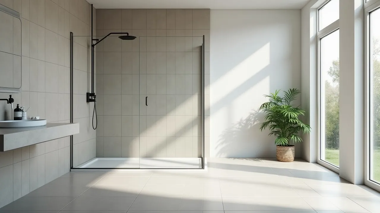 Walk-In-Dusche mit Glaselement